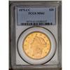 Image 3 : 	1875-CC $20 MS61 PCGS. Frosty and lustrous with except 1875-CC