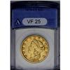 	1876-CC $20 VF25 ANACS. Bright yellow-gold surfaces ex 1876-CC