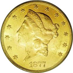 	1877-S $20 MS63 PCGS. This is a wonderful representati 1877-S
