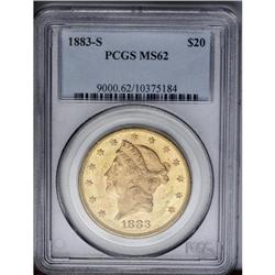 	1883-S $20 MS62 PCGS. Relatively few luster breaks occ 1883-S