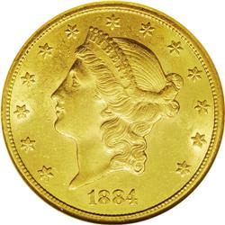 	1884-CC $20 AU58 NGC. The 1884-CC is the second most c 1884-CC