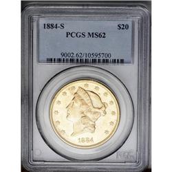 	1884-S $20 MS62 PCGS. An impressive example with satin 1884-S