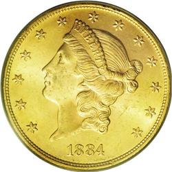 	1884-S $20 MS64 PCGS. Despite a plentiful mintage for 1884-S