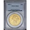 	1885-S $20 MS62 PCGS. Apricot-gold patina is accented 1885-S
