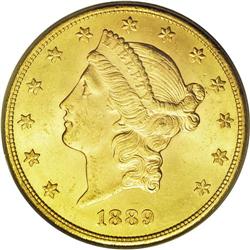 	1889-S $20 MS64 PCGS. This is an extremely important o 1889-S