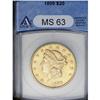 Image 3 : 	1890 $20 MS63 ANACS. A lustrous honey-gold example wit 1890
