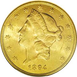 	1894-S $20 MS63 NGC. The 1894-S is relatively obtainab 1894-S