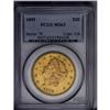 	1895 $20 MS63 PCGS. Sharply struck on the design featu 1895