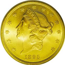 	1895 $20 MS64 PCGS. Lustrous and well struck, showing 1895