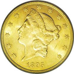 	1895-S $20 MS63 PCGS. A delightful Mint State example 1895-S