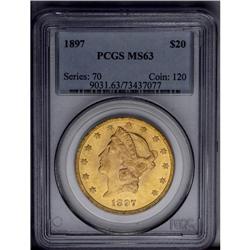 	1897 $20 MS63 PCGS. Breen-7325, "Very rare." The final 1897