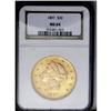 Image 3 : 	1897 $20 MS64 NGC. Apricot-gold surfaces display pleas 1897