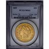 	1899 $20 MS62 PCGS. A lustrous olive-gold double eagle 1899