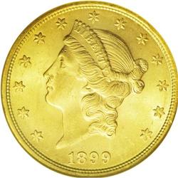 	1899 $20 MS65 NGC. The Florida grading service has onl 1899