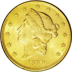 	1899-S $20 MS64 ANACS. Like so many other San Francisc 1899-S
