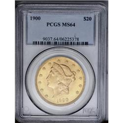 	1900 $20 MS64 PCGS. Soft luster exudes from apricot-go 1900