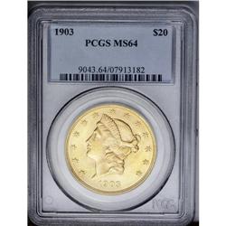 	1903 $20 MS64 PCGS. This handsome gold type coin posse 1903