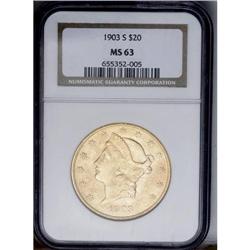 	1903-S $20 MS63 NGC. Both sides are awash in bright lu 1903-S
