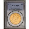 	1904 $20 MS64 PCGS. Bright peach-gold patina bathes lu 1904