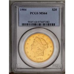 	1904 $20 MS64 PCGS. This issue''s enormous mintage of 1904