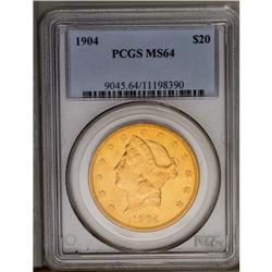 	1904 $20 MS64 PCGS.From The Jackson Hole Collection. 1904