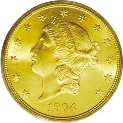 	1904 $20 MS65 PCGS. A superior specimen in every way. 1904