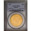 Image 1 : 	1907 $20 MS62 PCGS. Orange and lime hues illuminate th 1907