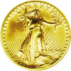 	1907 $20 High Relief, Wire Rim--Cleaned--ANACS. MS60 D 1907