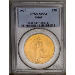	1907 $20 Arabic Numerals MS64 PCGS. A delicate mix of 1907