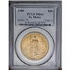 	1908 $20 No Motto MS64 PCGS. Long Rays Obverse. This s 1908