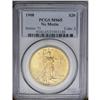 	1908 $20 No Motto MS65 PCGS. Peach-gold surfaces spark 1908