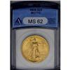 	1908 $20 Motto MS62 ANACS. This frosty, green-gold sur 1908