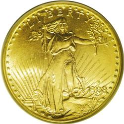 	1908-D $20 MOTTO MS64 PCGS.From The Jackson Hole Colle 1908-D