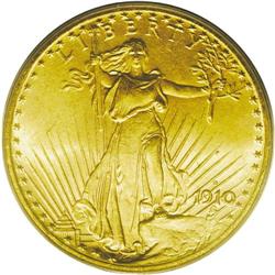 	1910-S $20 MS65 PCGS. Among prewar Motto Saint-Gaudens 1910-S
