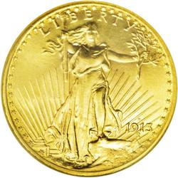 	1913-D $20 MS65 NGC. In A Guidebook of Double Eagle Go 1913-D