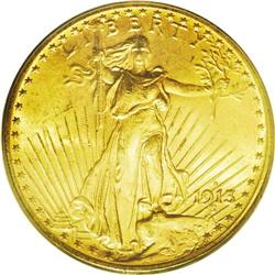 	1913-S $20 MS64 PCGS. The minuscule mintage of 34,000 1913-S