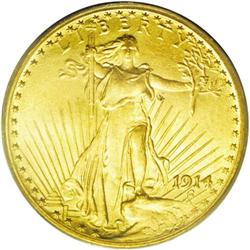 	1914 $20 MS64 PCGS. A mintage beneath 100,000 pieces d 1914