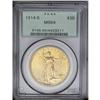 	1914-S $20 MS64 PCGS. A crisply struck and attractivel 1914-S