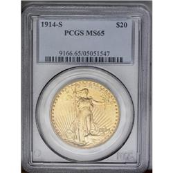 	1914-S $20 MS65 PCGS. One of the more available S-mint 1914-S