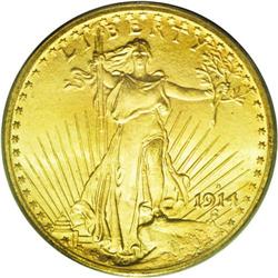 	1914-S $20 MS66 PCGS. This example is tied for the fin 1914-S