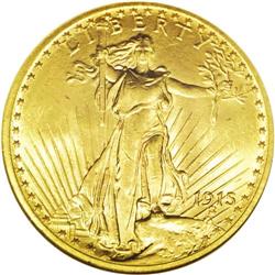 	1915 $20 MS64 NGC. This sharply struck example display 1915