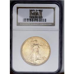 	1915-S $20 MS64 NGC. Rich yellow-golden luster and a b 1915-S