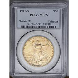 	1915-S $20 MS65 PCGS. The 1915-S is one of the more av 1915-S