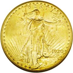 	1920 $20 MS64 NGC. Other than the extremely rare 1927- 1920