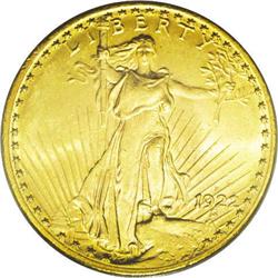 	1922-S $20 MS64 PCGS.From The Jackson Hole Collection. 1922-S