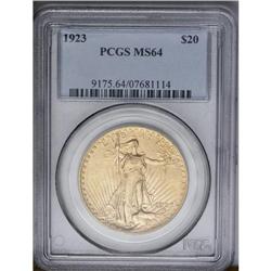 	1923 $20 MS64 PCGS. This issue is an example of how me 1923