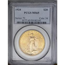 	1924 $20 MS65 PCGS.From The Jackson Hole Collection. 1924