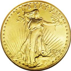 	1924 $20 MS66 NGC. Lustrous and exceptionally clean on 1924