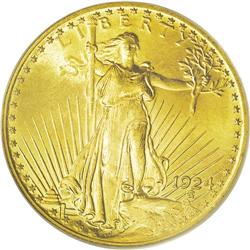 	1924 $20 MS67 PCGS.From The Jackson Hole Collection. 1924