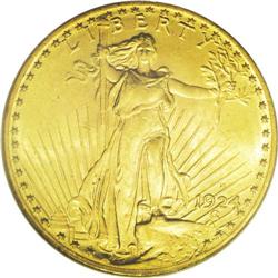 	1924-S $20 MS64 PCGS.From The Jackson Hole Collection. 1924-S